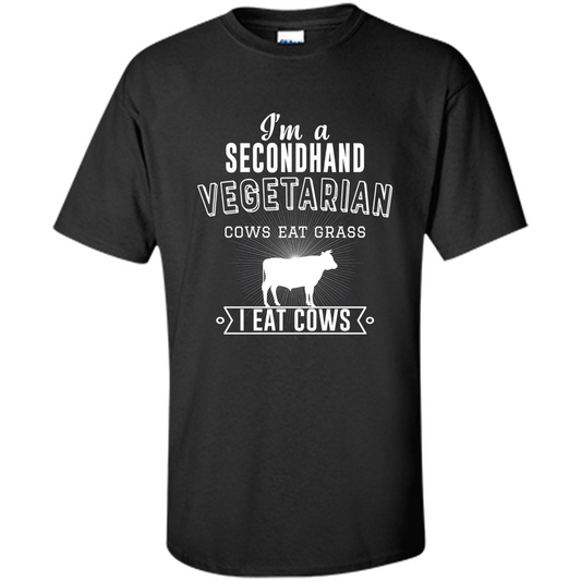 Secondhand Vegetarian T-shirt Funny Vegetarian T-shirt Black