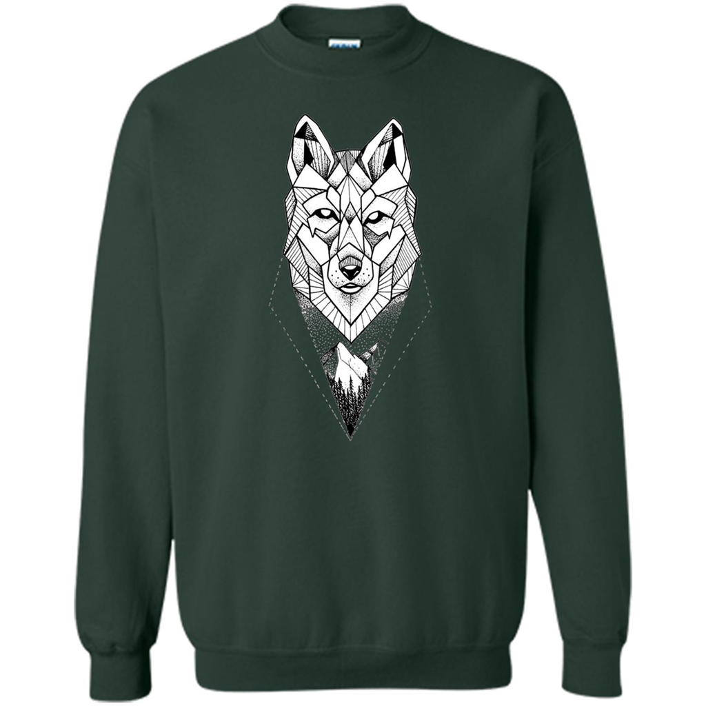 Wolf Moon Mountain Dreamcatcher Bohemian Spirit T-shirt Forest Green