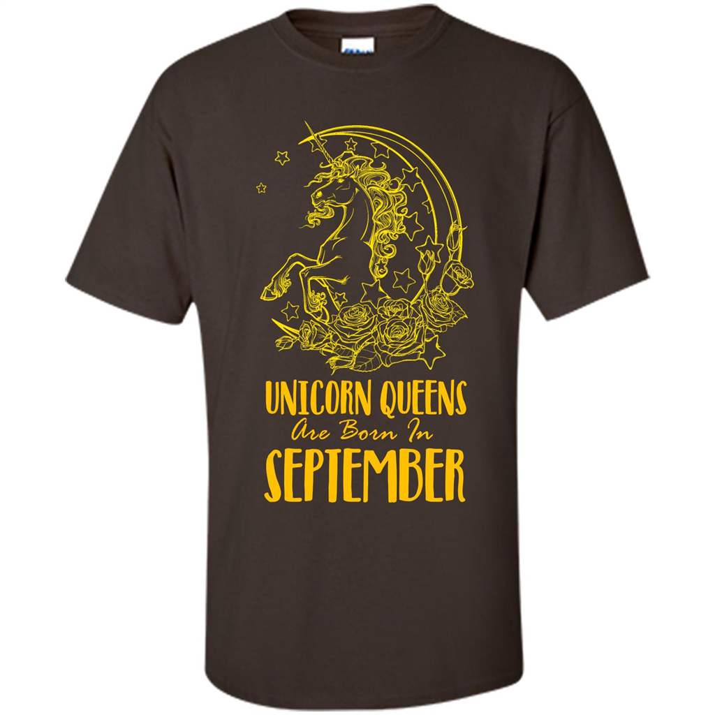 September Unicorn T-shirt Unicorn Queens Are Born In September Dark Chocolate