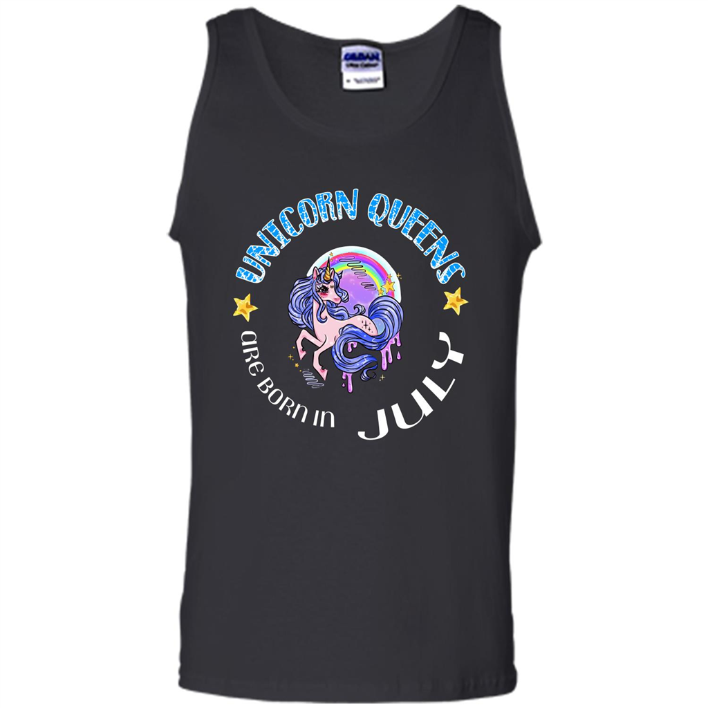 July Unicorn T-shirt Unicorn Queens Are Born July Black