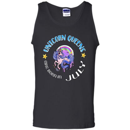 July Unicorn T-shirt Unicorn Queens Are Born July Black
