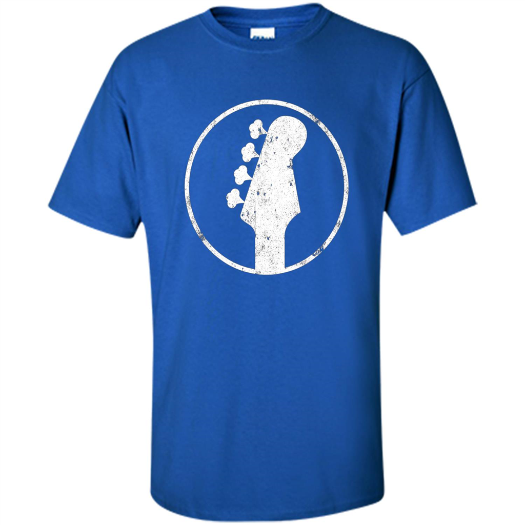 Bass Player - 4 String Headstock Distressed Bass T-shirt Royal