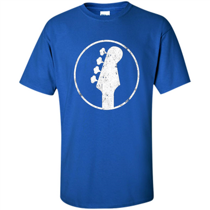 Bass Player - 4 String Headstock Distressed Bass T-shirt Royal