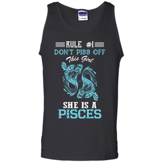 Pisces T-shirt Rule Dont Piss Off This Girl T-shirt Black