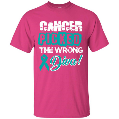 Cancer Awareness T-shirt Cancer Picked The Wrong Diva T-shirt Heliconia