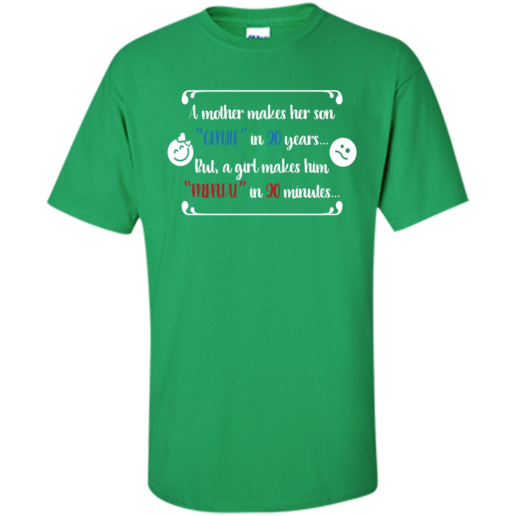 Funny T-shirt A Girl Makes Him Mental In 20 Minuutes Irish Green