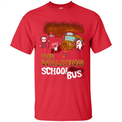 Halloween T-shirt The Walking School Bus T-shirt Red