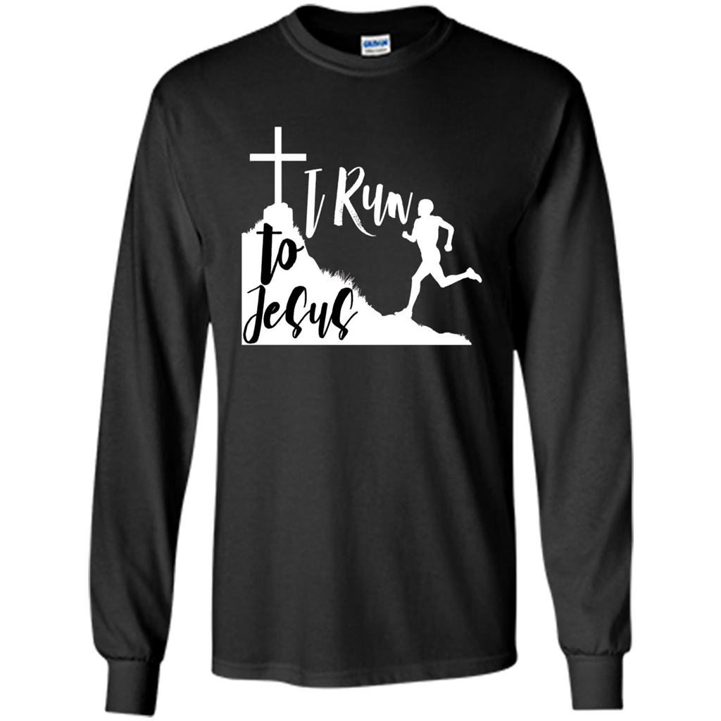 Christian T-shirt I Run To Jesus Black