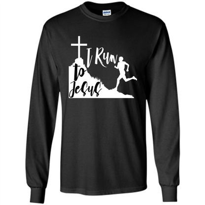 Christian T-shirt I Run To Jesus Black