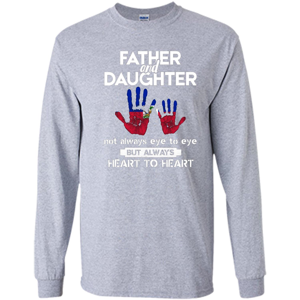 Father And Daughter Father's Day T-shirt Heart To Heart Sport Grey