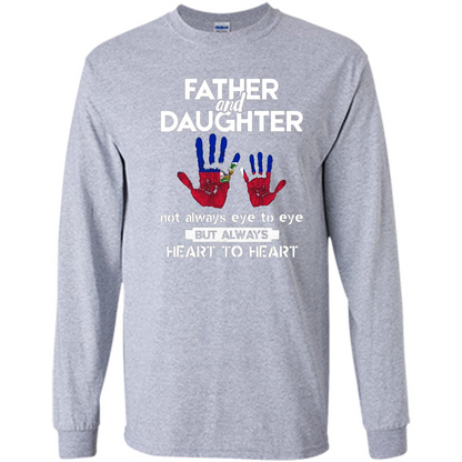 Father And Daughter Father's Day T-shirt Heart To Heart Sport Grey