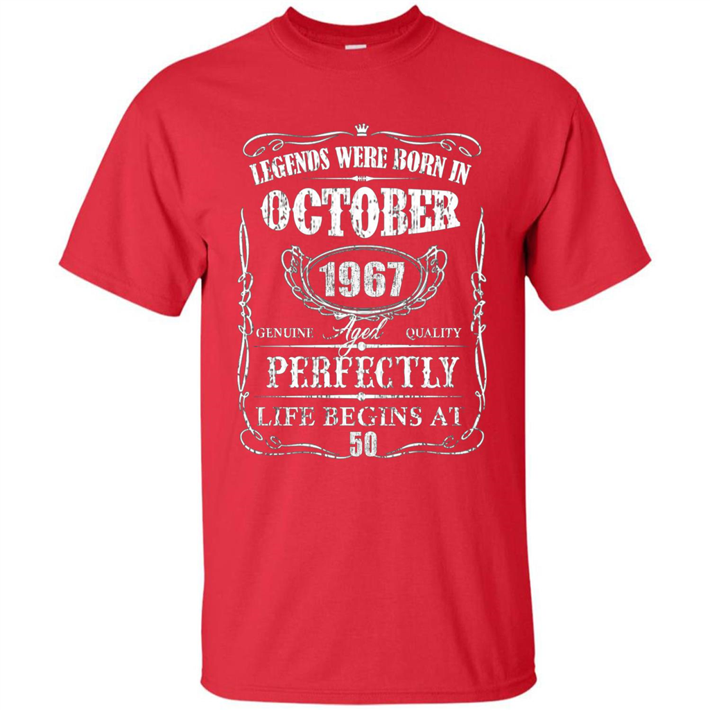 Legends Were Born In October 1967 T-shirt Red