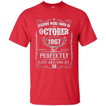Legends Were Born In October 1967 T-shirt Red