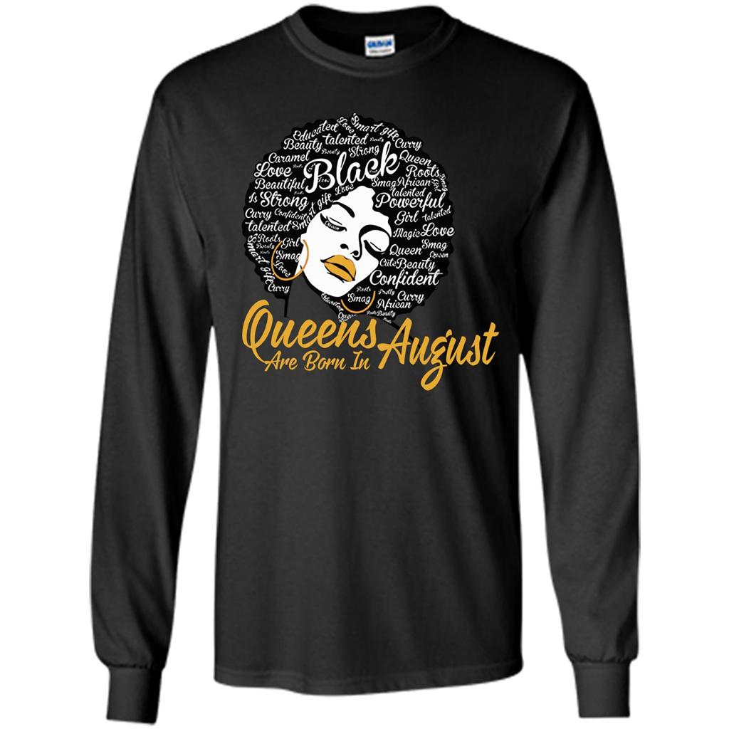 Queen Are Born In August T-shirt Black