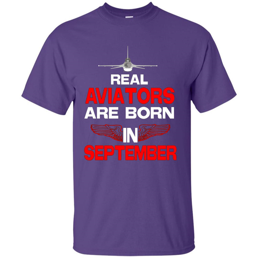 Real Aviators Are Born Iin September T-shirt Purple