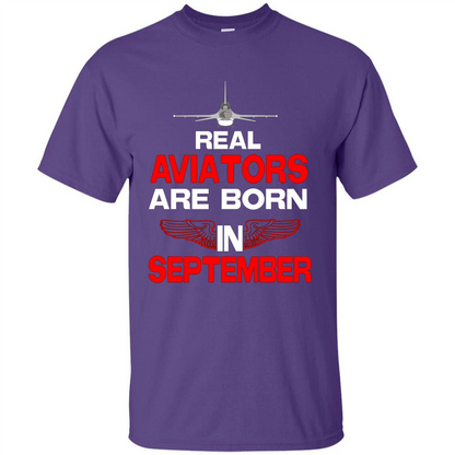 Real Aviators Are Born Iin September T-shirt Purple