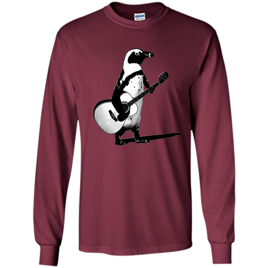 Funny Penguin T-shirt Penguin Plays Guitar