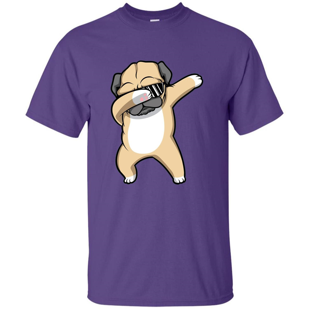 Dabbing Pug T-shirt Funny Cute Dog Dab Dance T-Shirt Purple