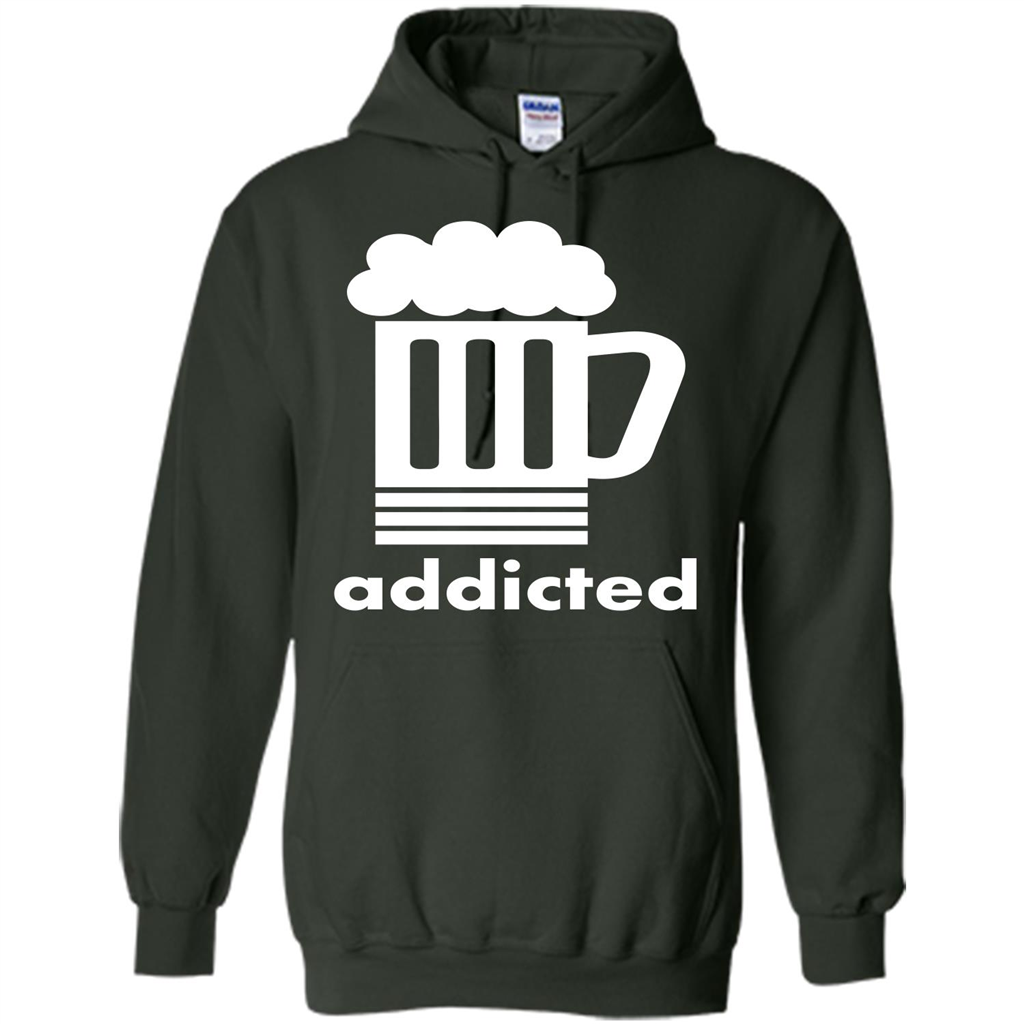 Beer T-shirt Addicted To Beer Forest Green
