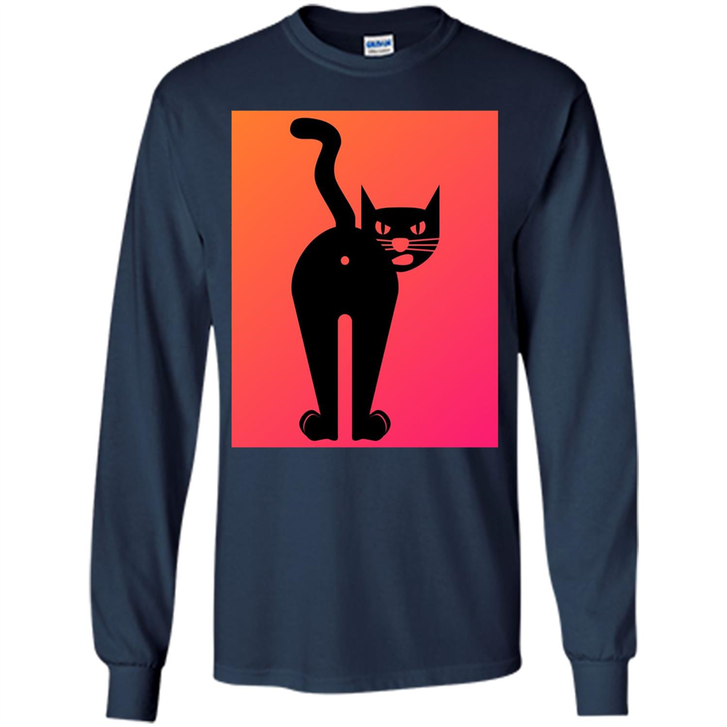 Cat Butt T-shirt Funny Cat Attitude T-shirt Navy