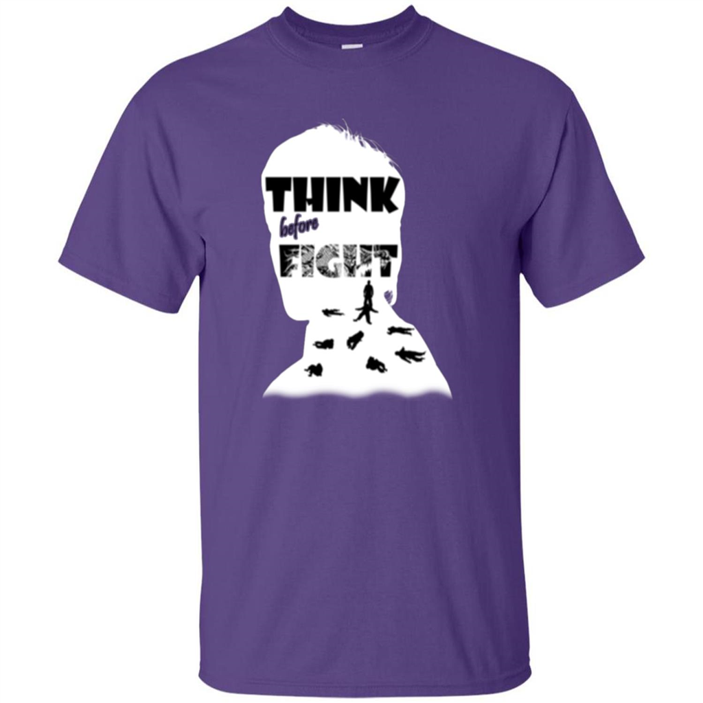 Think Before Fight T-shirt Purple