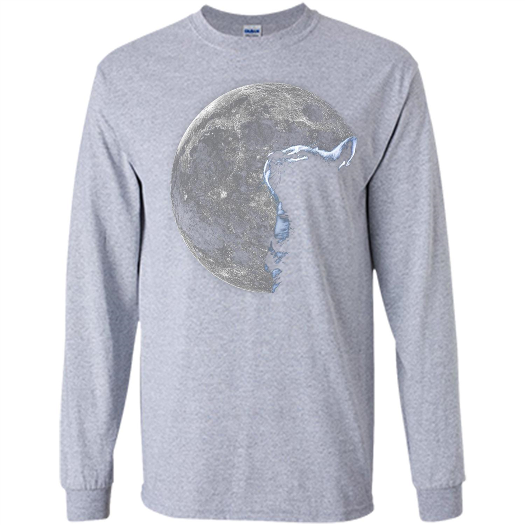 Cat Lover T-shirt Cat And Moon Sport Grey