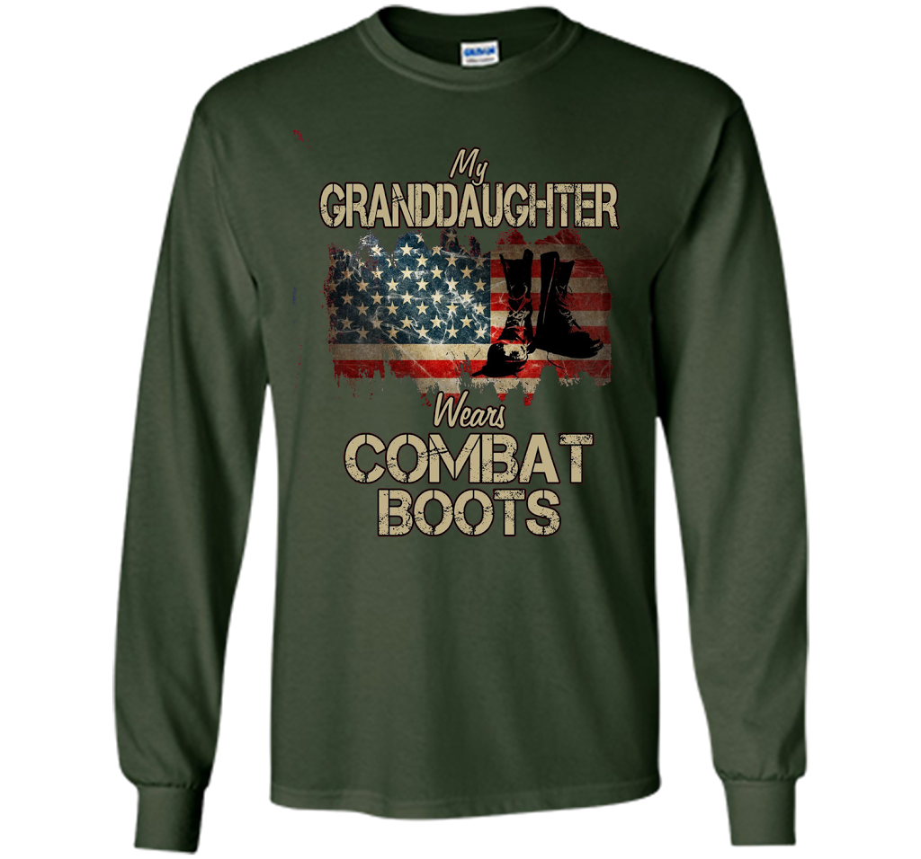 Combat Boots Soldier Granddaughter premium tee t-shirt Forest Green