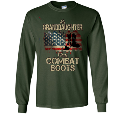 Combat Boots Soldier Granddaughter premium tee t-shirt Forest Green