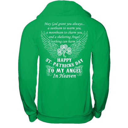Happy St.Patricks Day To My Angel In Heaven T-shirt Gildan - Pullover Hoodie Irish Green