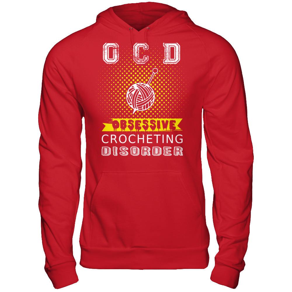 OCD - Obsessive Crocheting Disorder Gildan - Pullover Hoodie Red