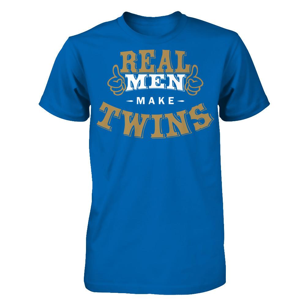 Real Men Make Twins T-shirt Gildan - Short Sleeve Tee Royal