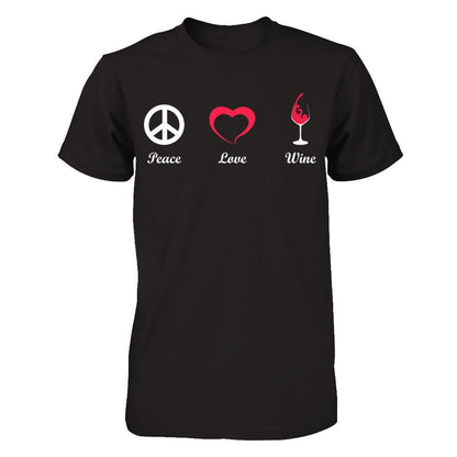 Peace Love Wine Gildan - Short Sleeve Tee Black