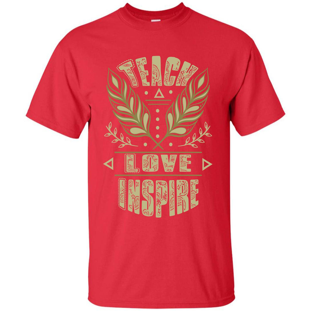 Teacher T-shirt Teach Love Inspire T-shirt Red