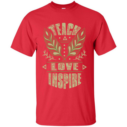 Teacher T-shirt Teach Love Inspire T-shirt Red