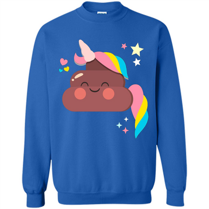Emoji Happy Unicorn Poop Funny T-shirt Royal