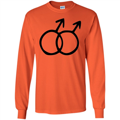 Gay Pride Male Sign T-shirt Simple LGBT Ally Bear Otter T-shirt Orange
