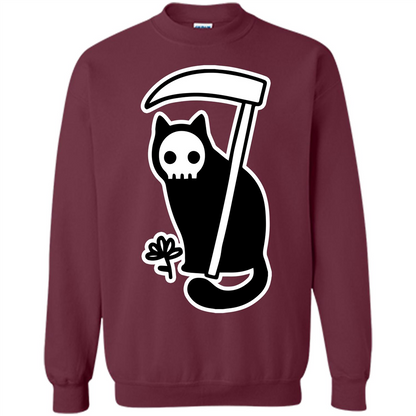 Cat Grimm Reaper T-shirt Maroon