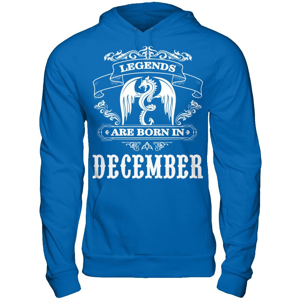 Legends Are Born In December T-shirt Gildan - Pullover Hoodie Royal