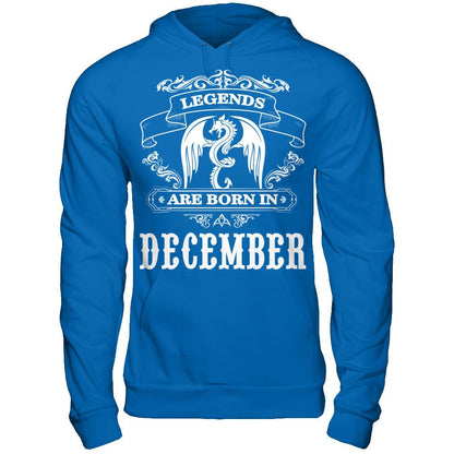 Legends Are Born In December T-shirt Gildan - Pullover Hoodie Royal