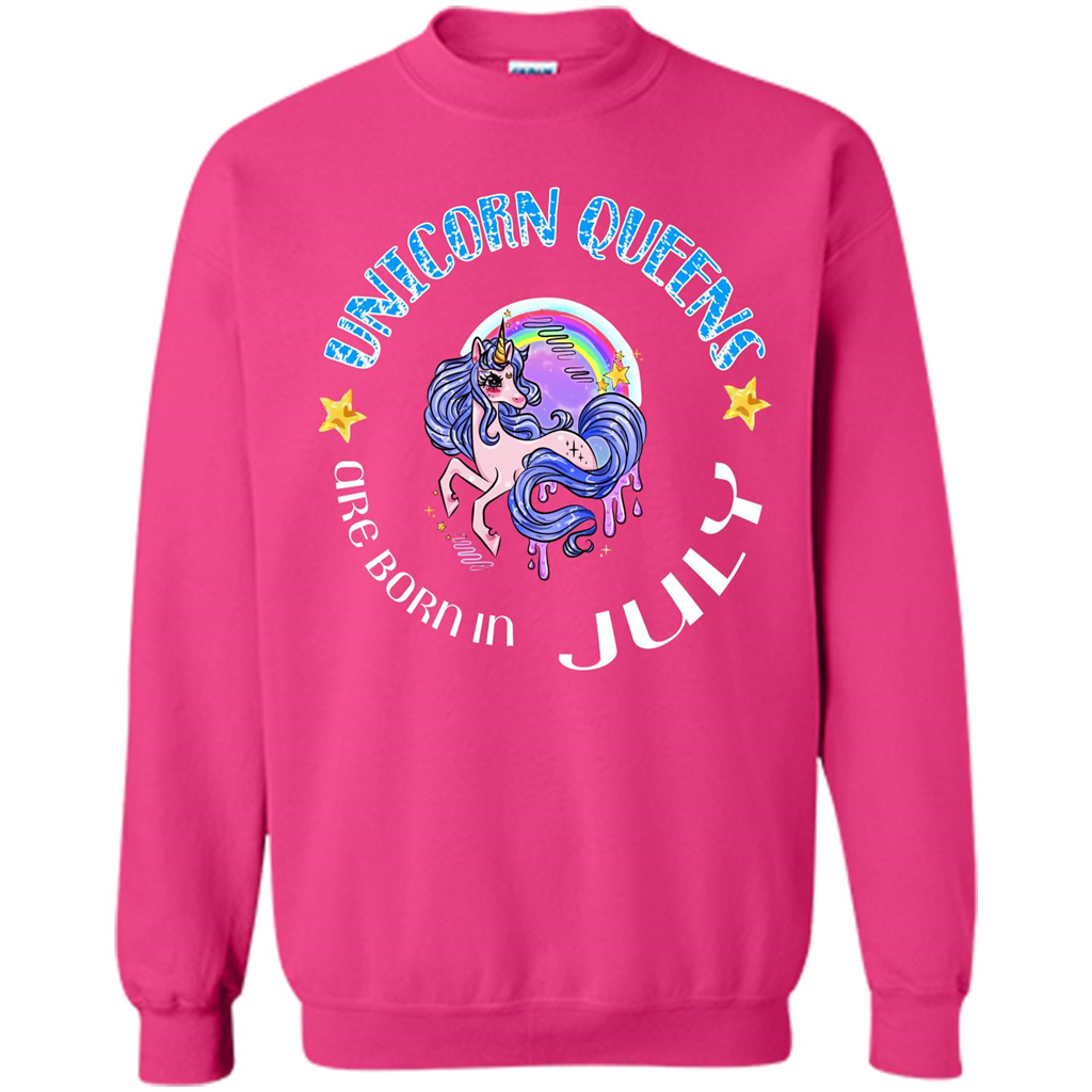 July Unicorn T-shirt Unicorn Queens Are Born July Heliconia