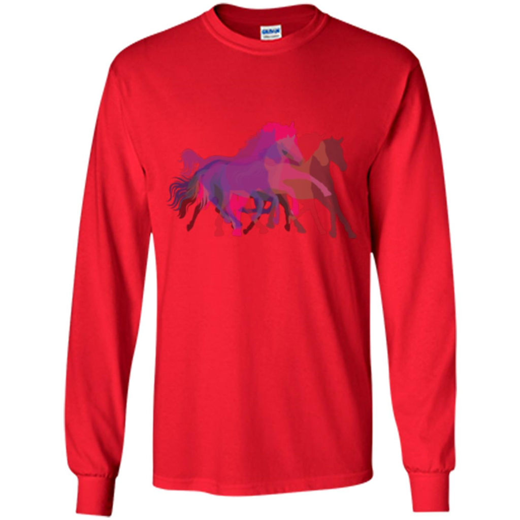 Beautiful Shadow Horses T-shirt Red
