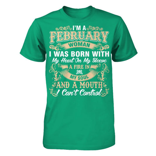 I'm A February Woman T-shirt Gildan - Short Sleeve Tee Kelly Green