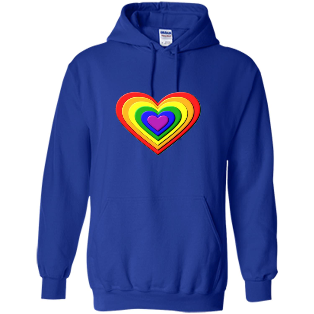 LGBT T-shirt Rainbow Heart T-shirt Royal