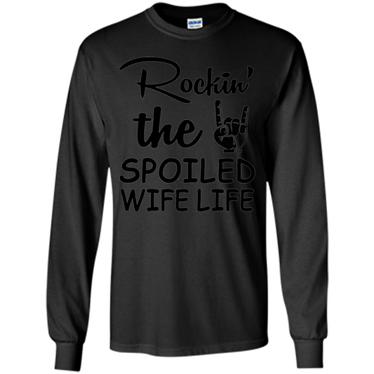 Rockin The Spoiled Wife Life White T-Shirt Black