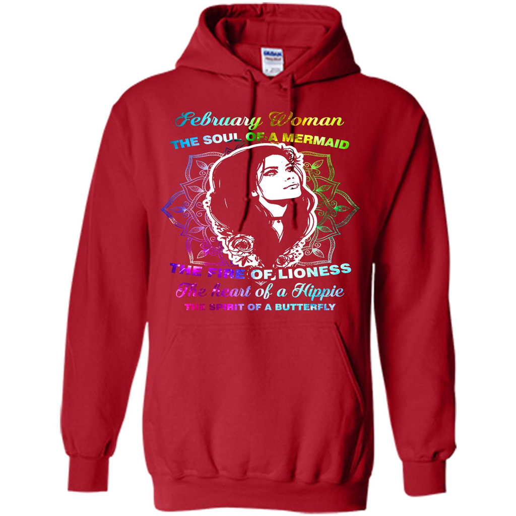 February Woman T-shirt The Heart Of A Hippie Red