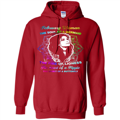 February Woman T-shirt The Heart Of A Hippie Red