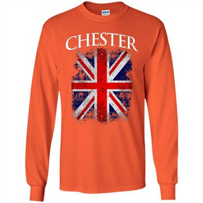Chester England British Flag T-shirt Orange