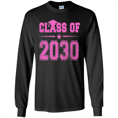 Class of 2030 Pink Girls T-shirt Black