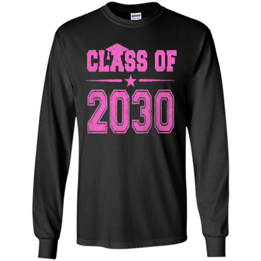 Class of 2030 Pink Girls T-shirt Black