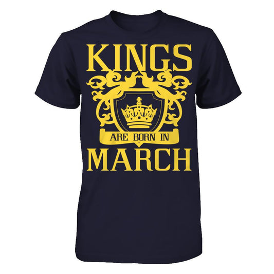 Kings Are Born In March Next Level - Unisex Fitted Tee Midnight Navy